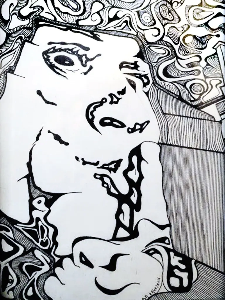 Dessin à l'encre de Pierre-Michel