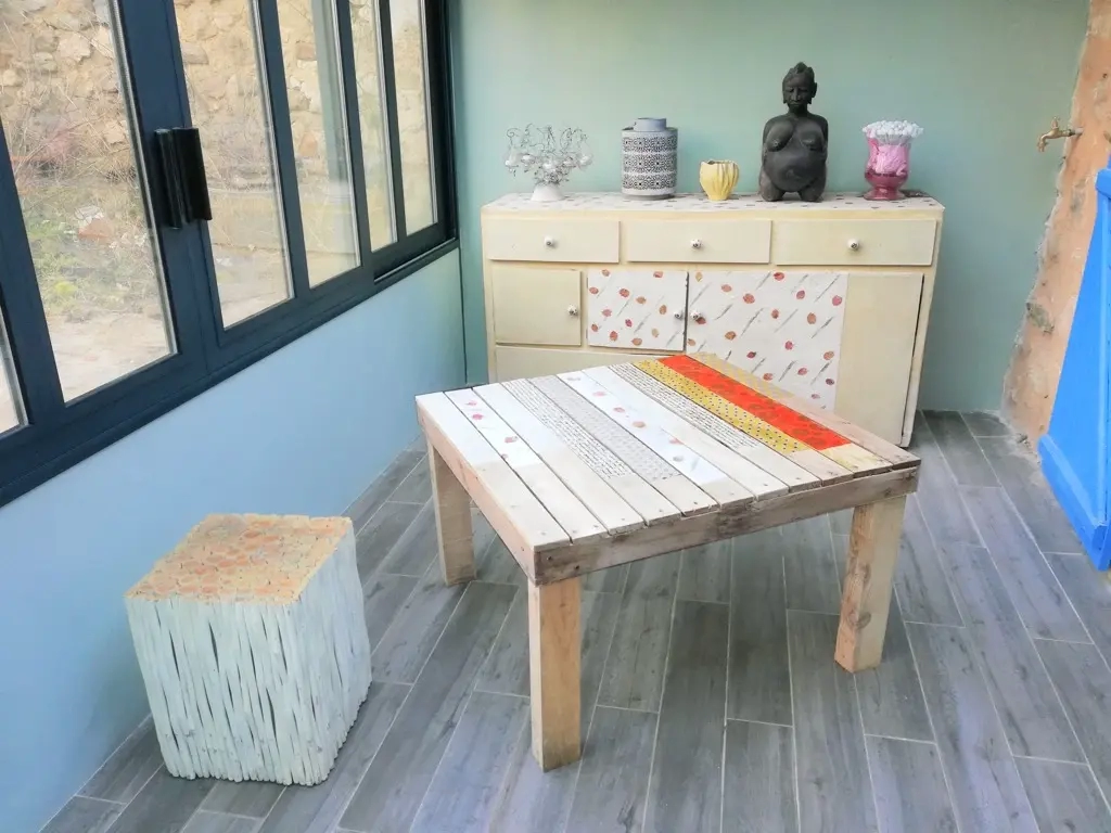 Table basse en palette